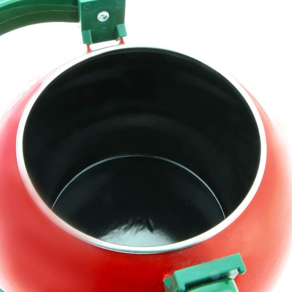 Enamel on Steel Whistling Tea Kettle, Stovetop Teakettle (1.6 Quart, Apple) - Picture 5 of 9
